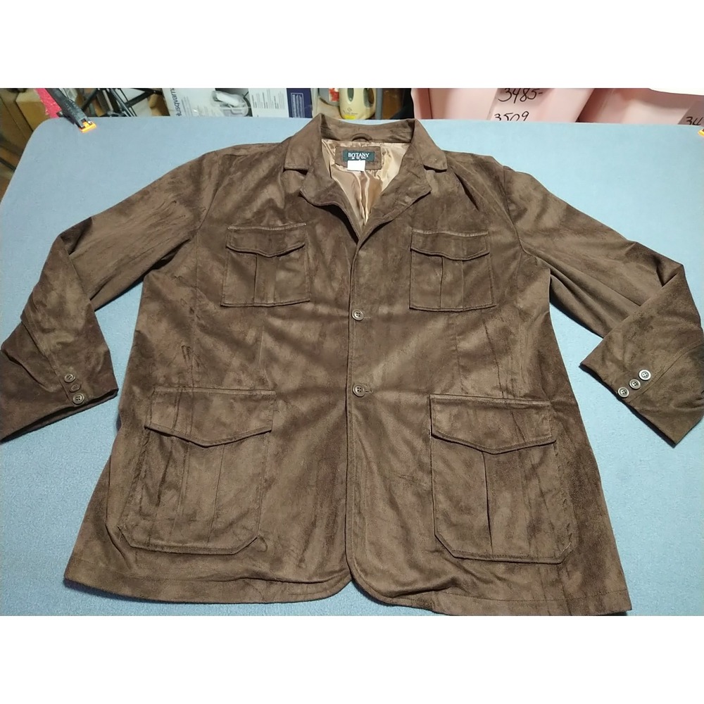 Vintage Botany 500 Sueded Blazer Jacket Men XL Brown Classic Lounge 80's